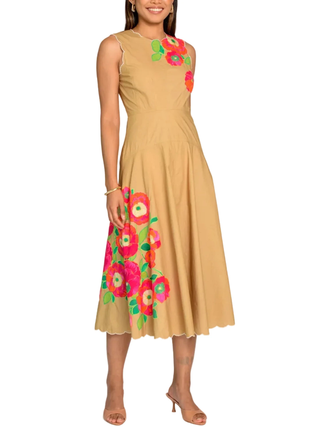 With her jewel neckline, fitted bodice, and A-line midi length skirt, our ladylike Claire dress is the timeless, go-anywhere silhouette that every wardrobe needs.

 

Shown in Poppy Patch Iced Coffee

 

Product Details

Cotton poplin
A-line silhouette
Round neckline
Back zipper closure
Structured bodice
U-shaped drop waist seam
Fully lined
Embroidery trim accents