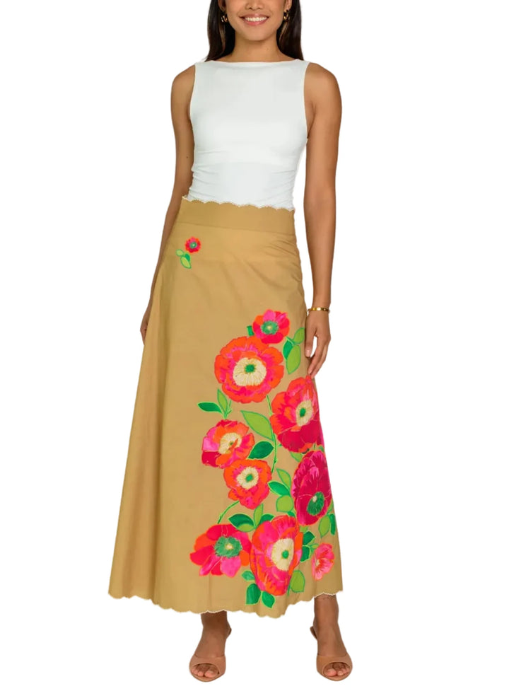 Anita Skirt in Poppy Patch Iced Coffee by Elizabeth James the Label
