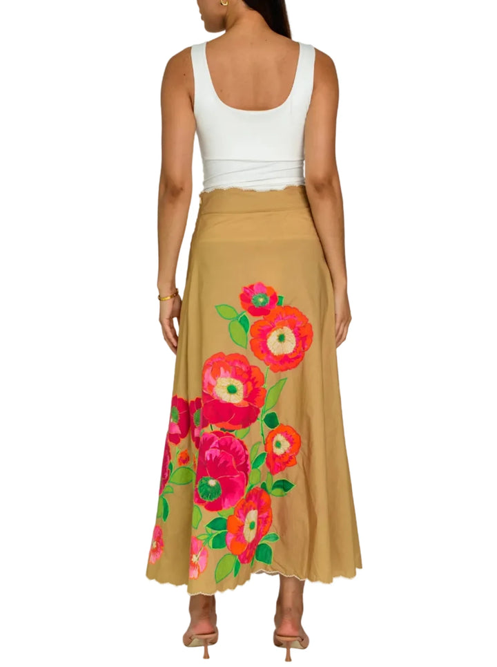 Anita Skirt in Poppy Patch Iced Coffee by Elizabeth James the Label