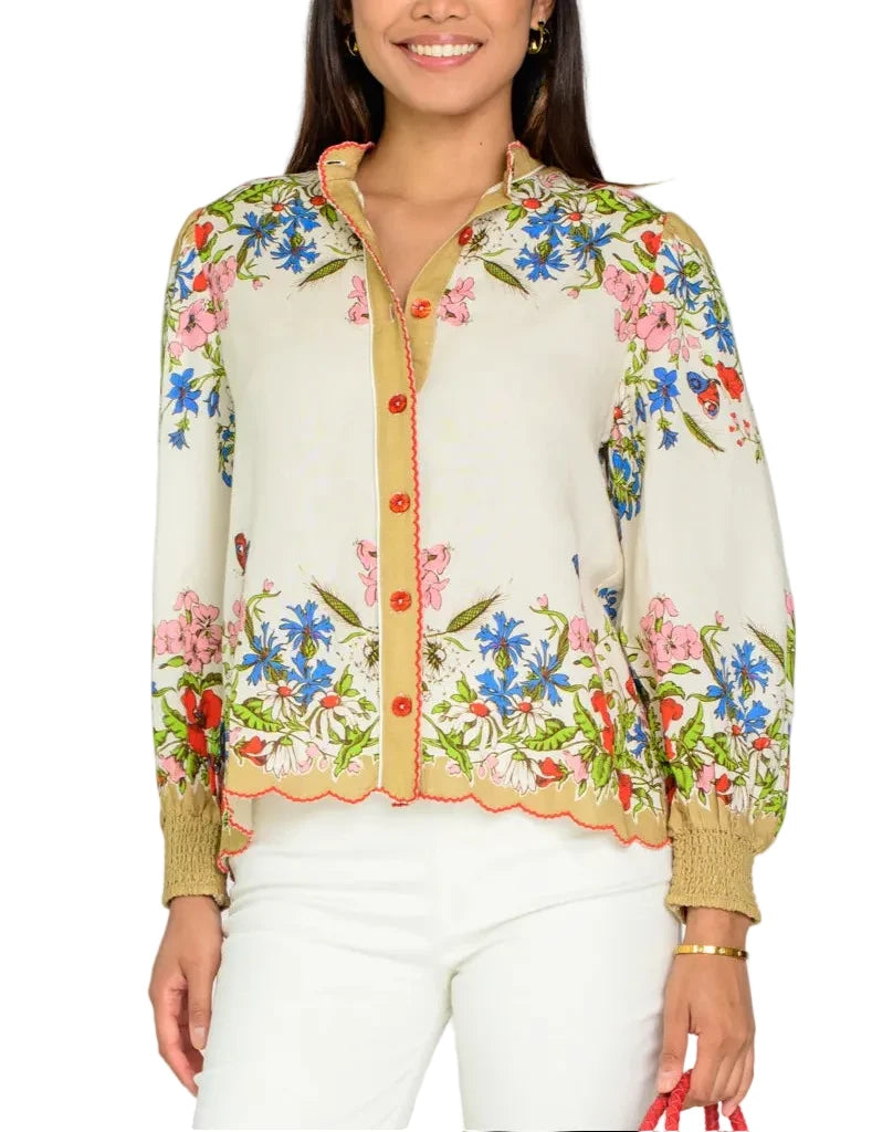 Emily Top in Butterfly Garden