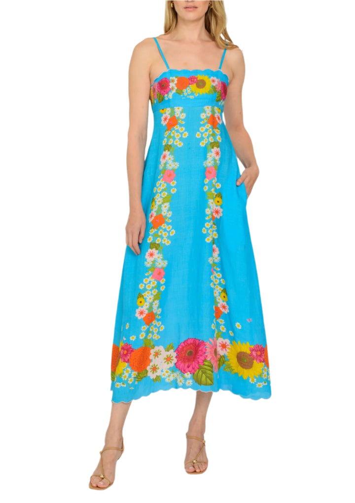 Annalisa Dress in Wildflower Aqua by Elizabeth James the Label