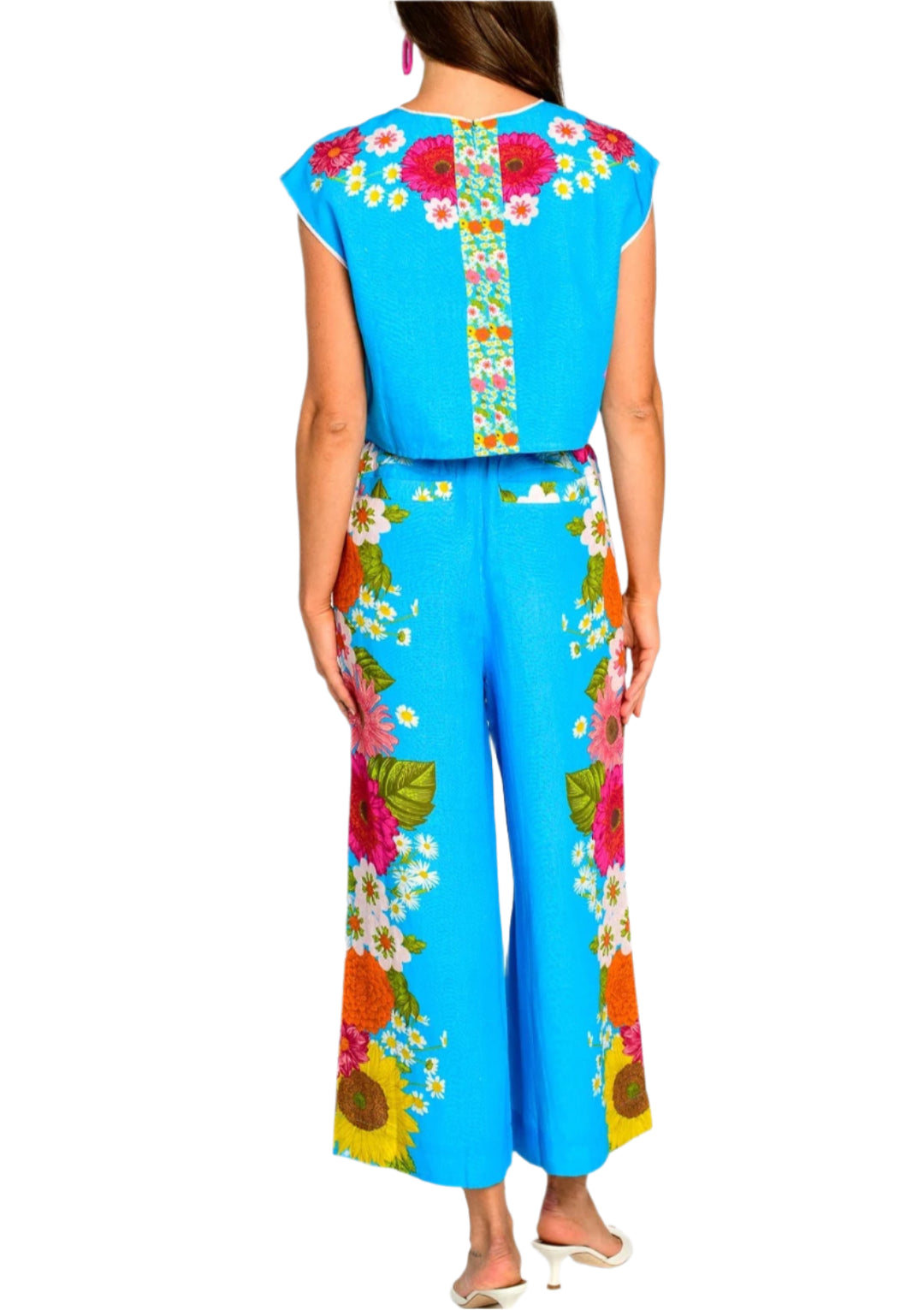 Jackie Top & Presley Pant Set in Wildflower Aqua by Elizabeth James the Label