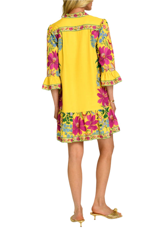 Clover Dress in Tapestry Yellow by Elizabeth James the Label