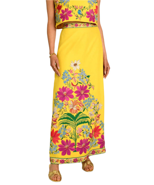 Mila Skirt in Tapestry Yellow by Elizabeth James the Label
