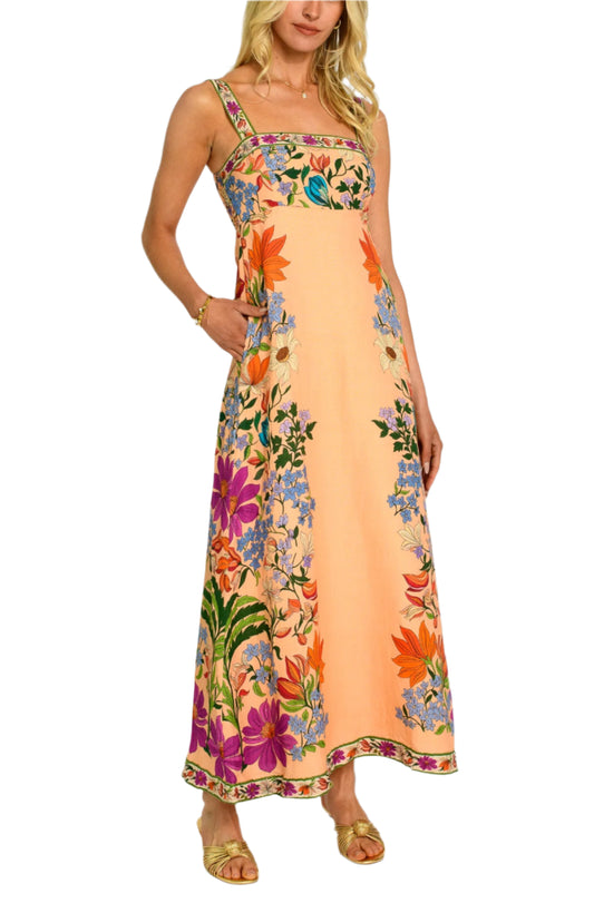 Annalisa Dress in Tapestry Peach by Elizabeth James the Label