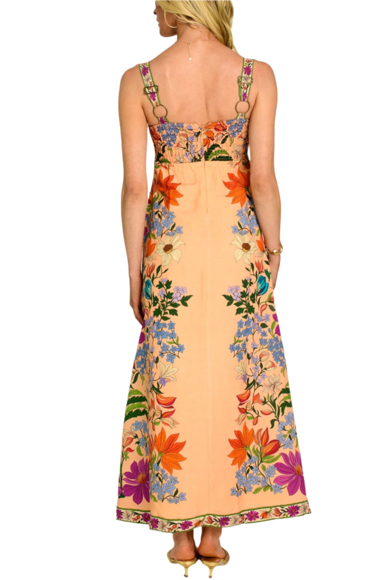 Annalisa Dress in Tapestry Peach by Elizabeth James the Label