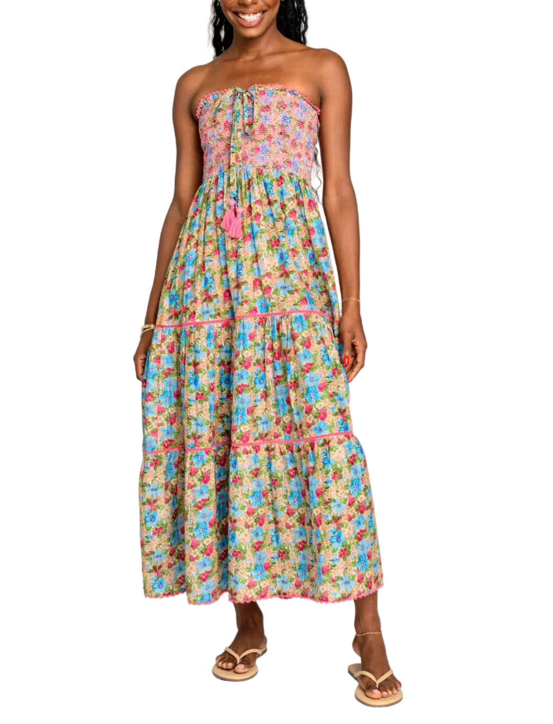 Cleo Convertible Dress in Cottage Garden by Elizabeth James - Pickering Boxwood