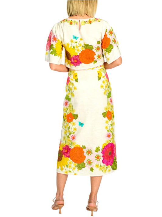 Paloma Top & Frannie Skirt in Wildflower Ivory by Elizabeth James the Label