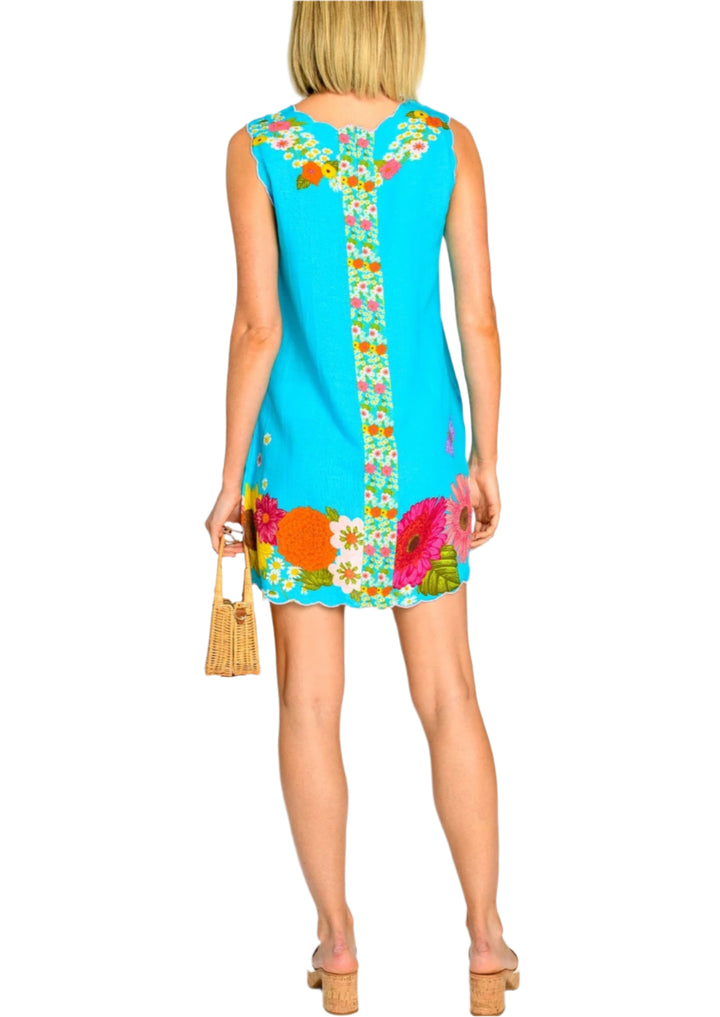 Ellie Dress in Wildflower Aqua by Elizabeth James the Label