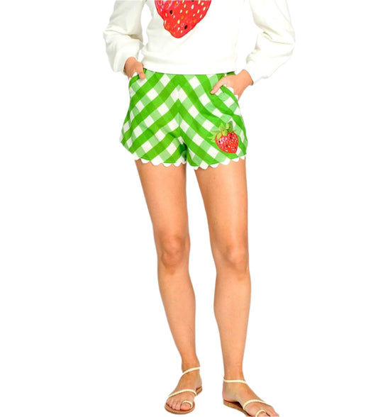Josie Shorts in Green Gingham by Elizabeth James the Label