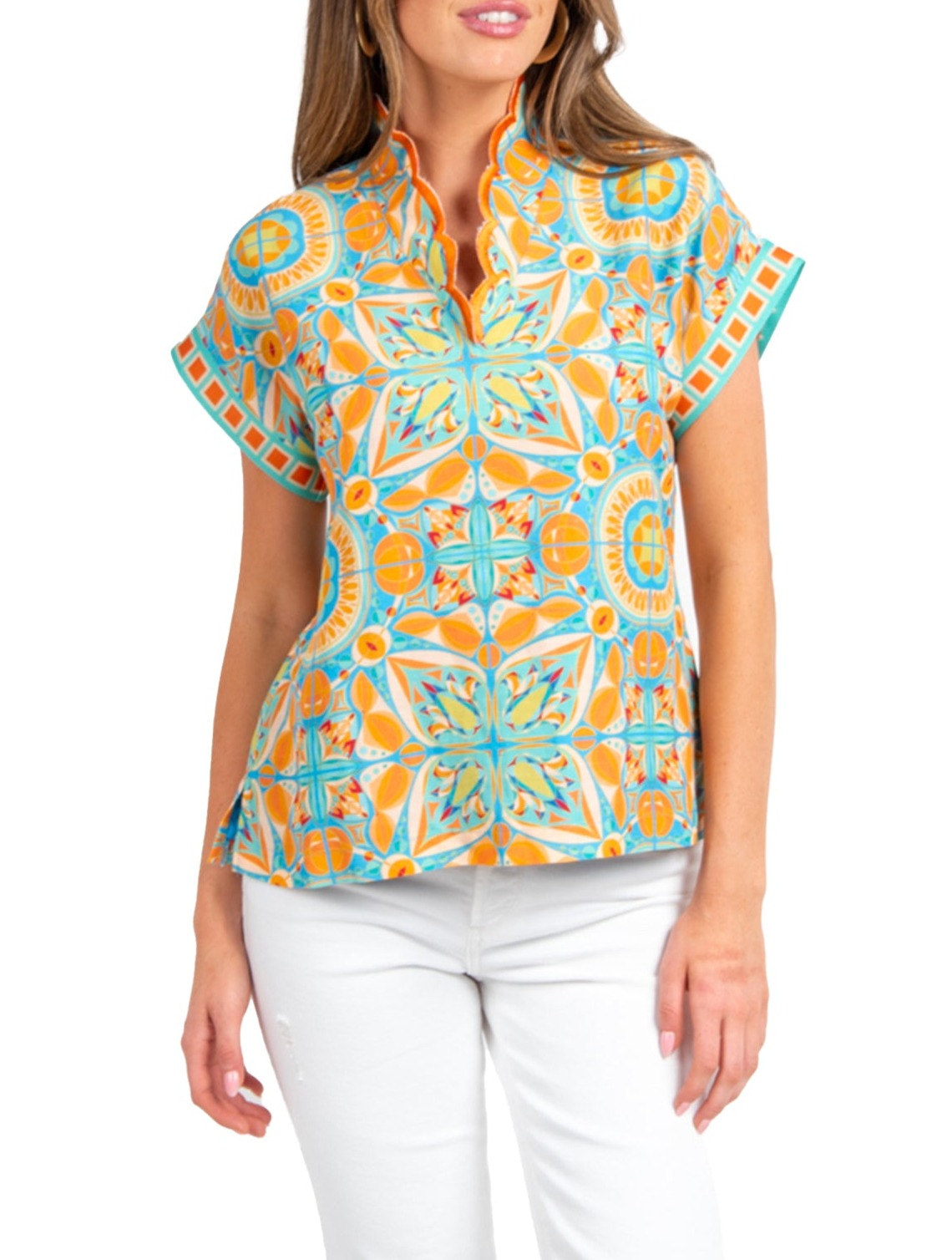 Orchid Top in Poolside Linen by Emily McCarthy