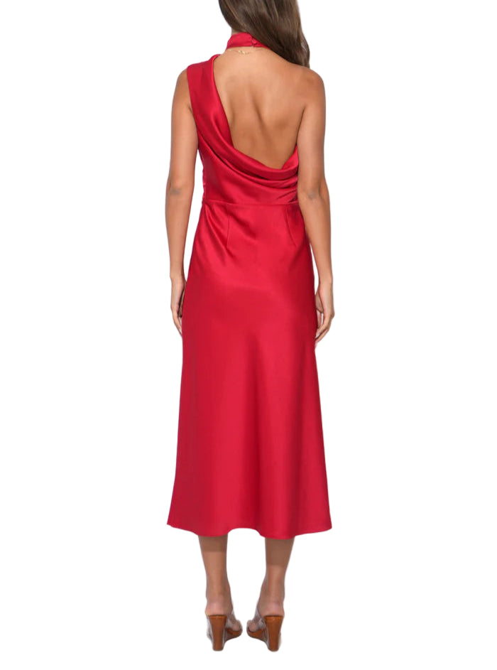 Jodie High Neck Satin Dress