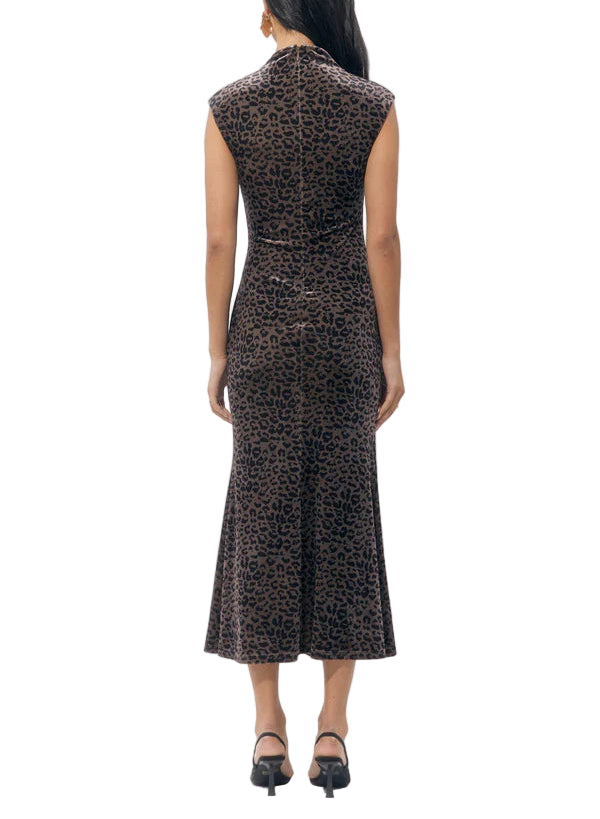 Merlyn Animal Mock Neck Midi Dress