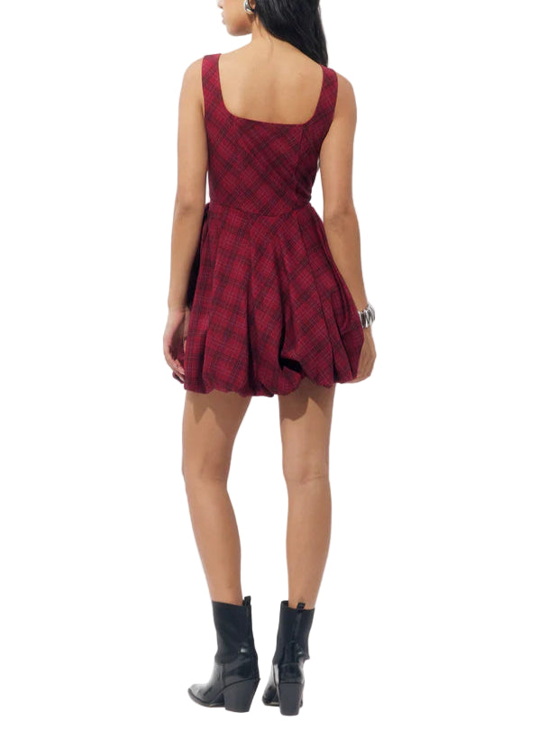 Ranata Plaid Bubble Mini Dress