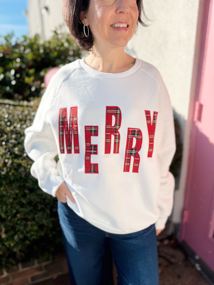 Plaid Merry Sweatshirt