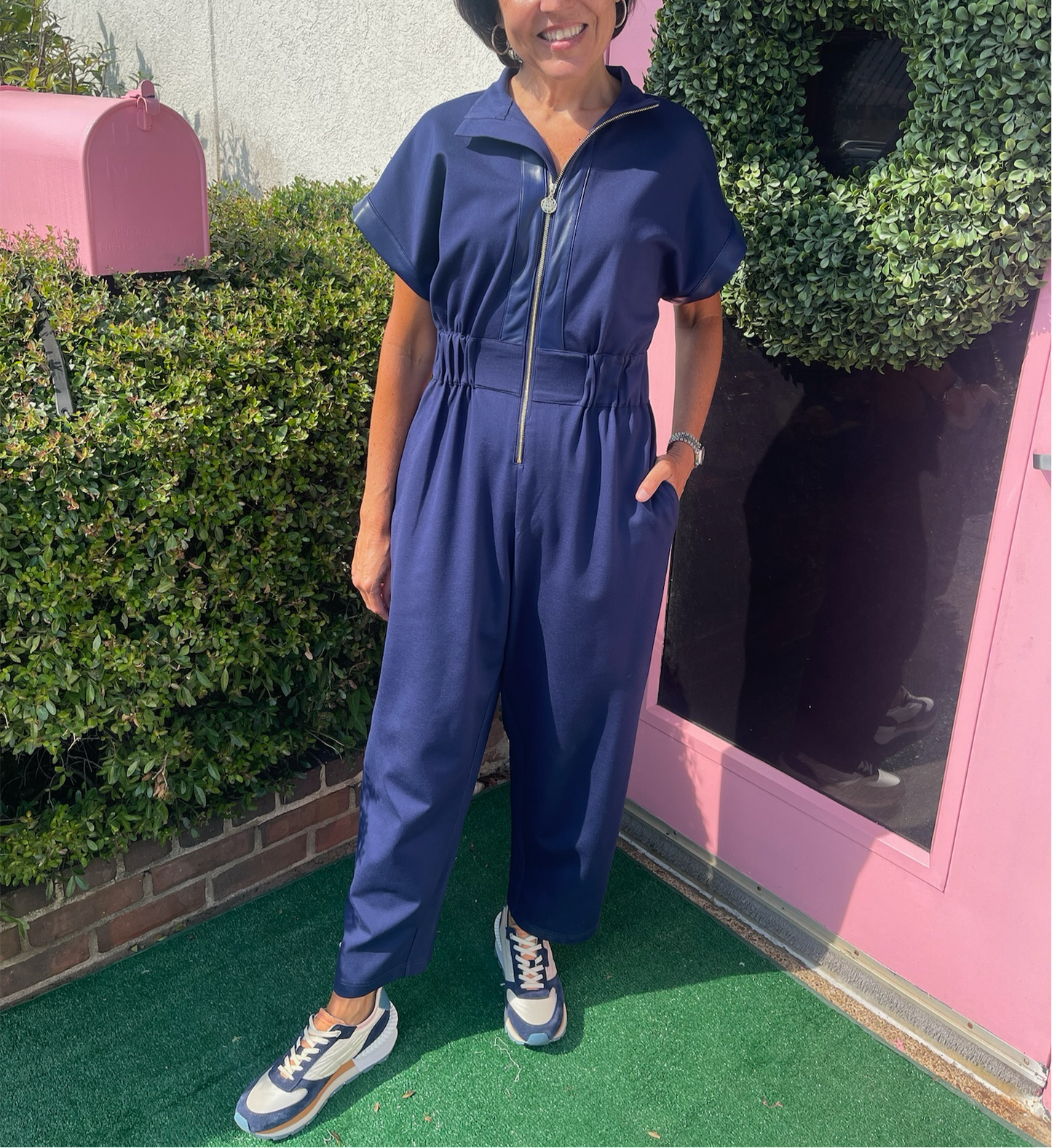 Poppy Jumpsuit in Navy by Emily McCarthy