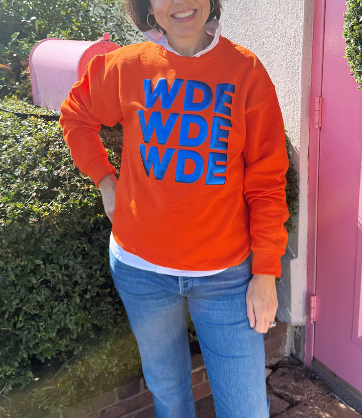 Collegiate Metallic Puff Letter Sweatshirt