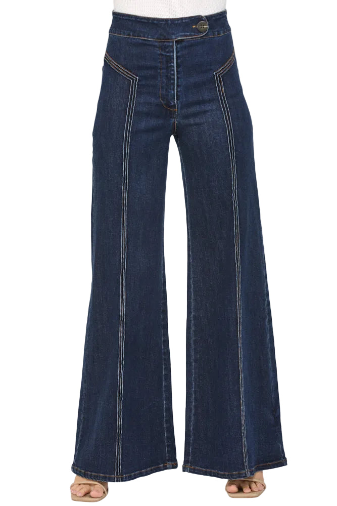 Effortless vintage-inspired style meets modern comfort in the Marcie Dark Denim High Waisted Wide Leg Jean. The high waist flatters your silhouette while the relaxed wide leg creates a timeless, sophisticated look. Crafted from quality dark denim, these jeans transition seamlessly from casual weekends to dressed-up evenings. Perfect for pairing with everything from fitted tops to oversized sweaters, the Marcie is a wardrobe essential that works as hard as you do.