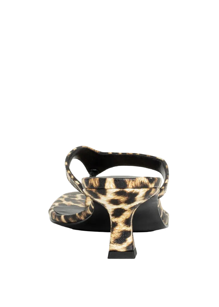 Leopard print sandal on a white background