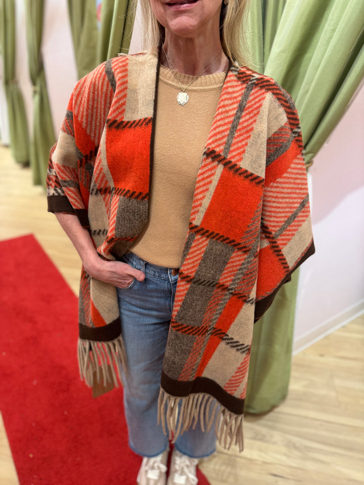 Autumn Monochrome Ruana Wrap