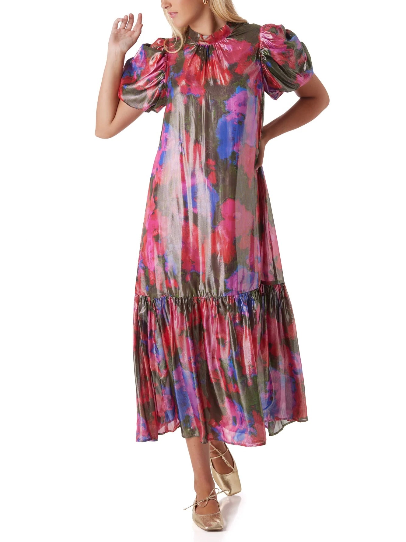 Loretta Dress in Blurred Floral by Crosby