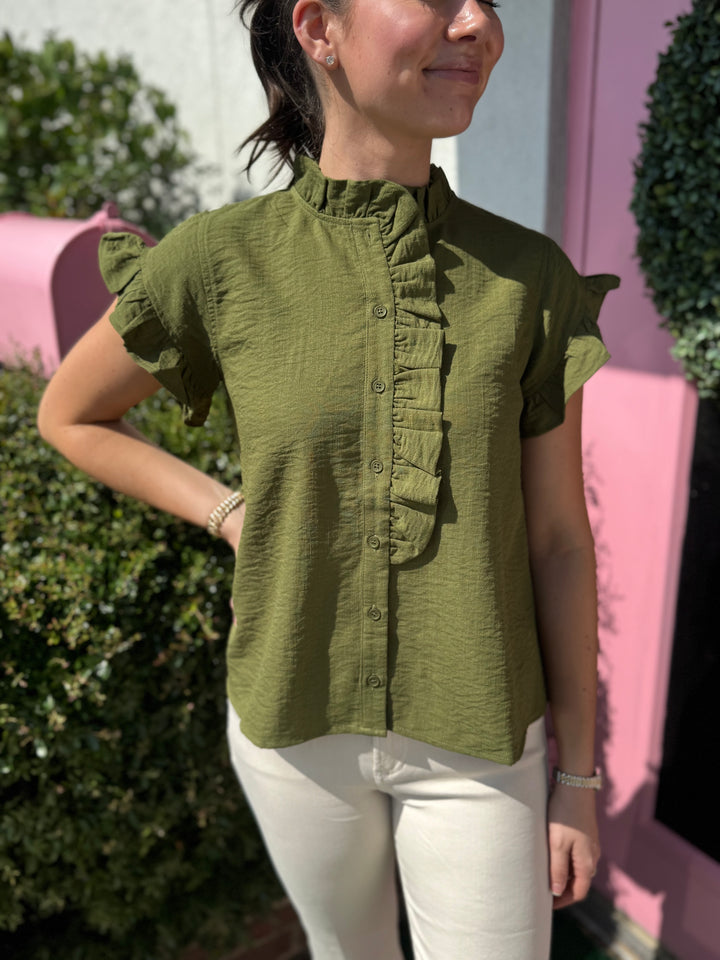 Dahlia Ruffle Sleeve Top