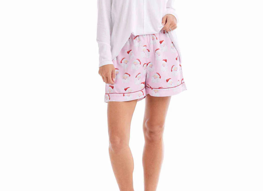 Pink Holiday Pajama Shorts