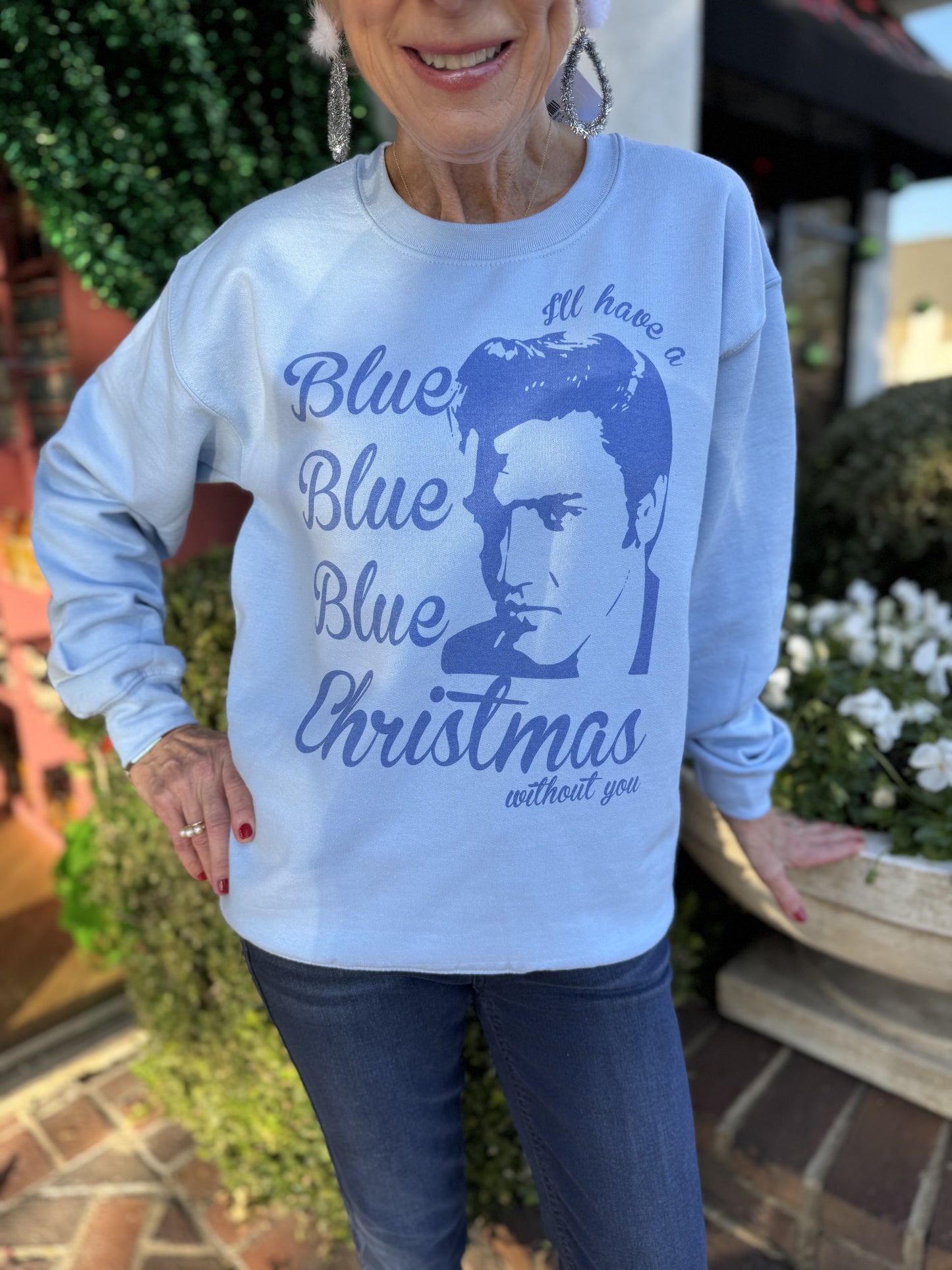 Elvis Blue Christmas Sweatshirt