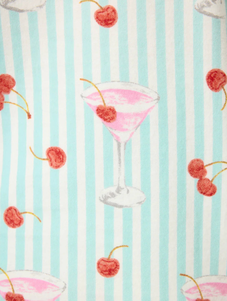 Ma Cherie Cherry Print 3-Piece Flannel PJ Set