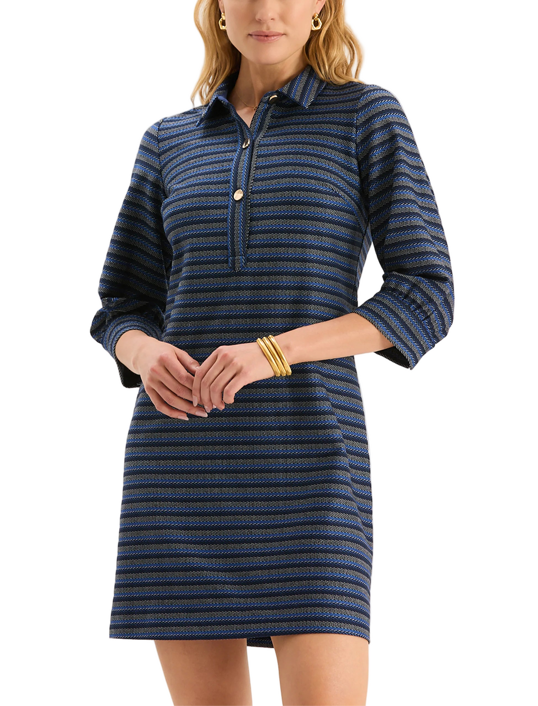 The Rory Cotton Shirtdress features a classic shirt collar, gold button accents, and flap pockets for a touch of function and flair. Easy to style and effortless to wear, this piece transitions seamlessly from weekday errands to weekend outings.

Classic shirt collar
Gold button accents
Roll tab sleeves
Front flap pockets
100% Cotton
Machine wash cold, lay flat to dry