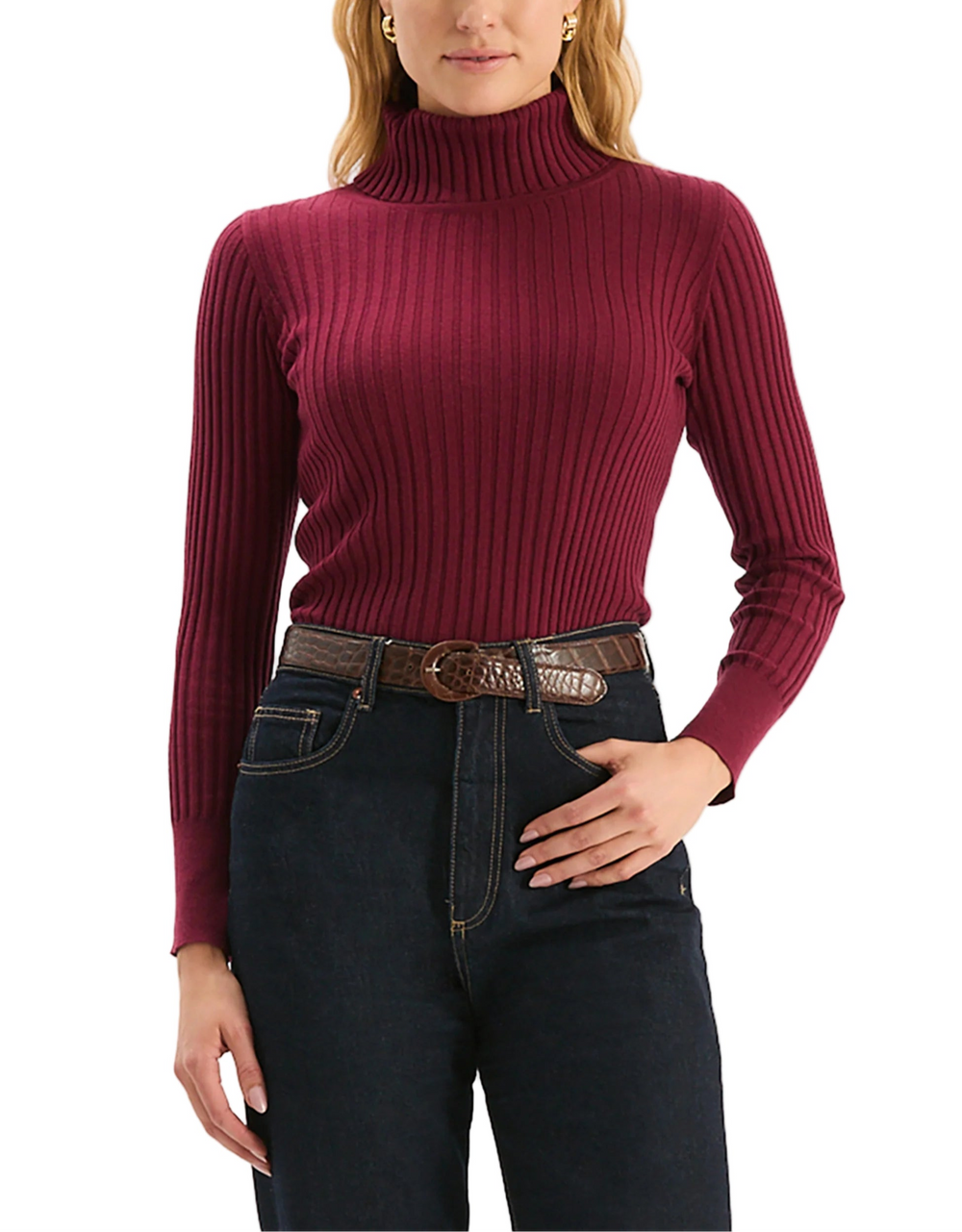 A timeless wardrobe essential and must-add piece to your wardrobe. Made from a luxurious cotton-cashmere blend, its fine ribbed texture creates a flattering, body-skimming fit while the turtleneck adds warmth and elegance. Perfect for layering under your favorite jacket or worn alone, it transitions seamlessly from day to night.

Long sleeves
Turtleneck
Stretch/Ribbed
95% Cotton, 5% Cashmere
Hand wash cold, lay flat to dry or dry clean