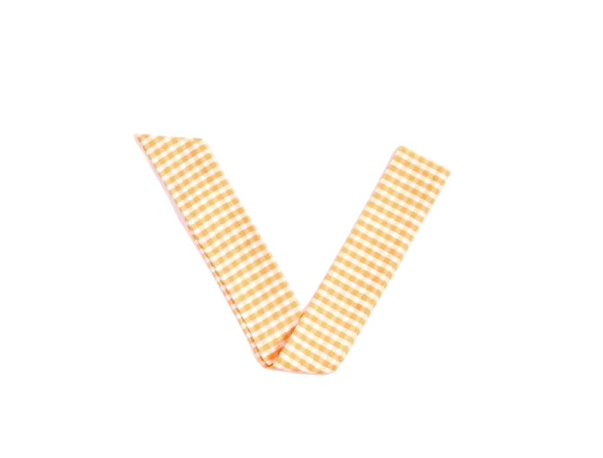 Gingham Twillie – Hair & Bag Ribbon Orange