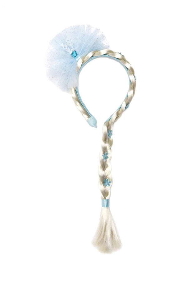 Our Ice Queen Princess Hair Braid features a delicate arrangement of glistening snowflakes that cascade down the blond hair braid like a magical frozen waterfall. The luminous icy hues of blonde & blue, evoke a sense of enchantment, adding an ethereal touch to any look.

Embrace your inner ice queen and let your hair shimmer and shine with the spellbinding beauty of the Ice Queen Princess Hair Braid.