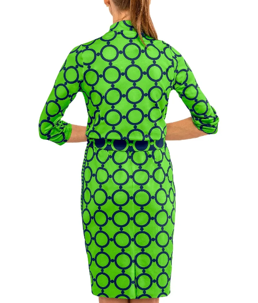 Dip & Dot Dress in Kelly Green by Gretchen Scott