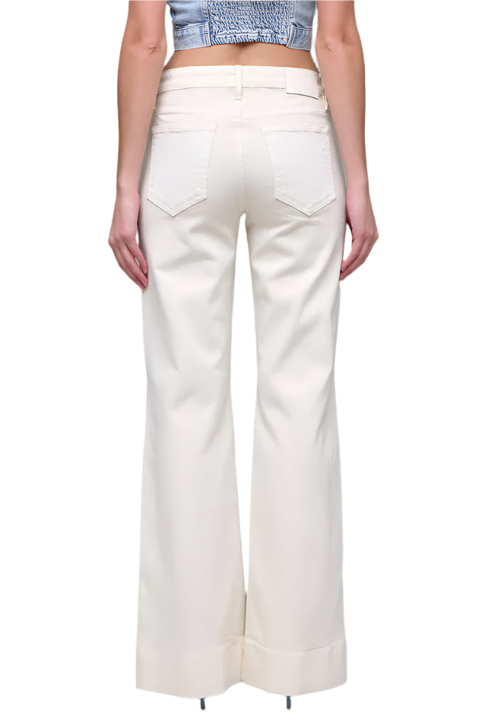 Happi Pintuck Mid Rise Flare Jeans by Hidden