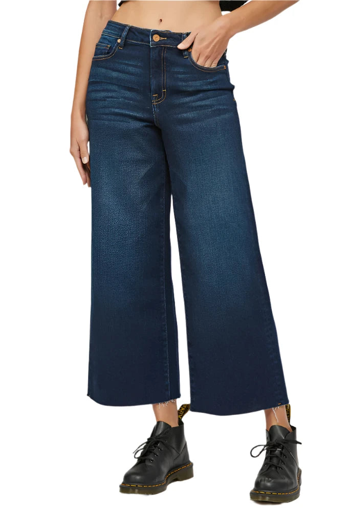 Nori High Waist Cropped Wide Leg in Dark Wash