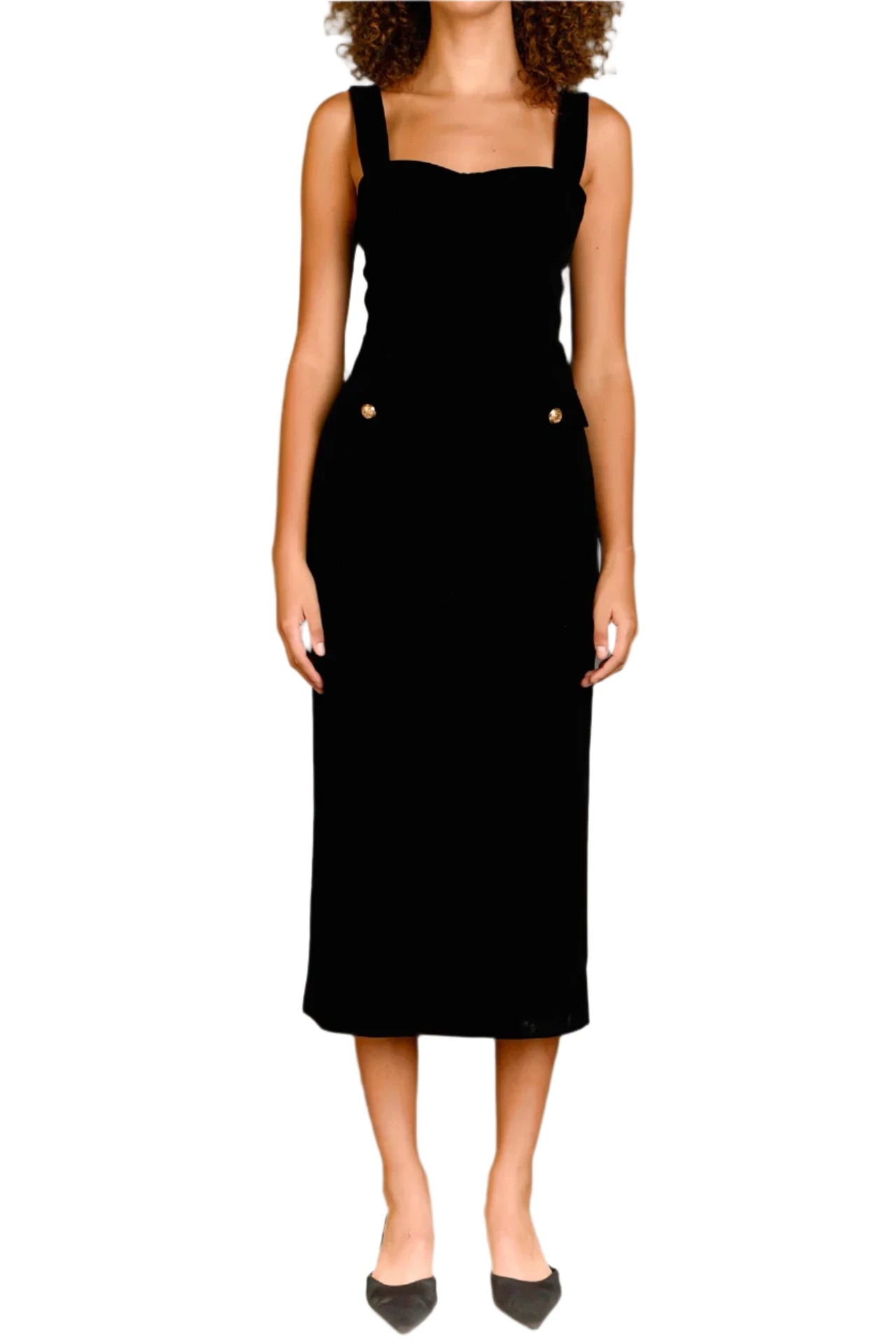 This stunning piece features a flattering midi length that hits just below the knee and is made of luxurious velvet material for a touch of elegance. The front buttons add a charming detail while the back elastic ensures a comfortable and customized fit.&nbsp;
Hand Wash Cold