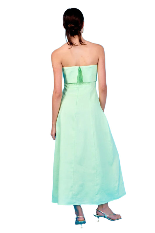 Lucia Strapless Linen Maxi Dress
