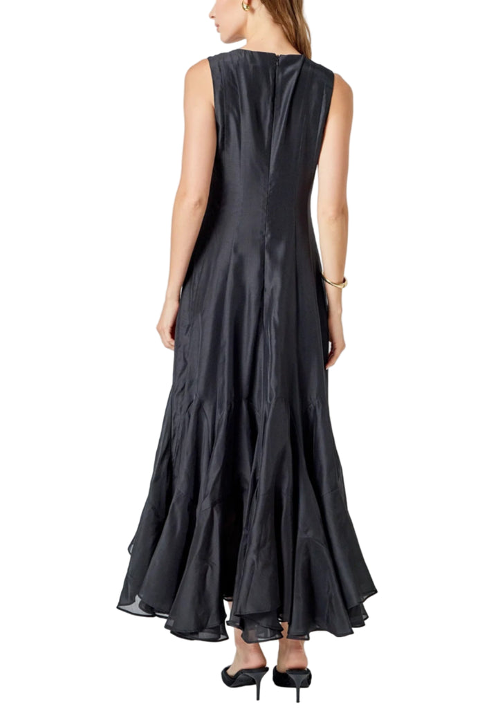 Godet Detail Maxi Dress