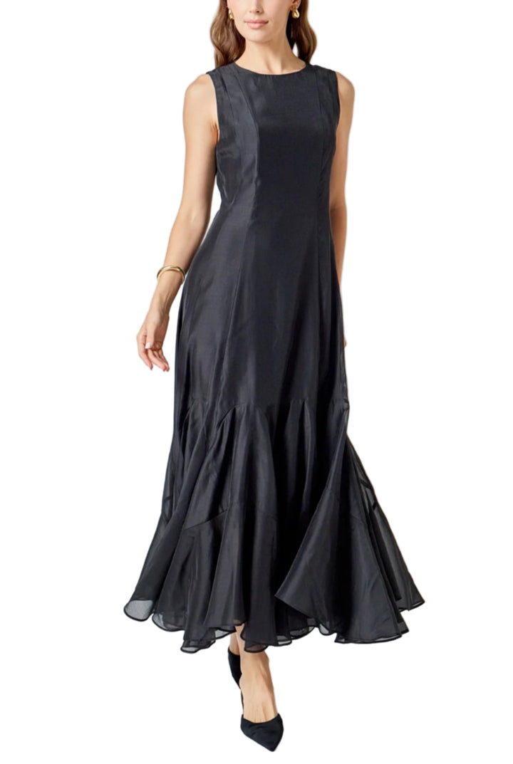 Godet Detail Maxi Dress