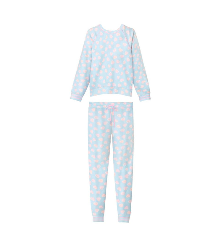 Sweetheart Love Hearts Print Peachy PJ Set