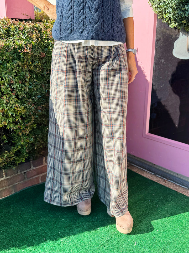 Super Culotte Twill Pants in William Checks