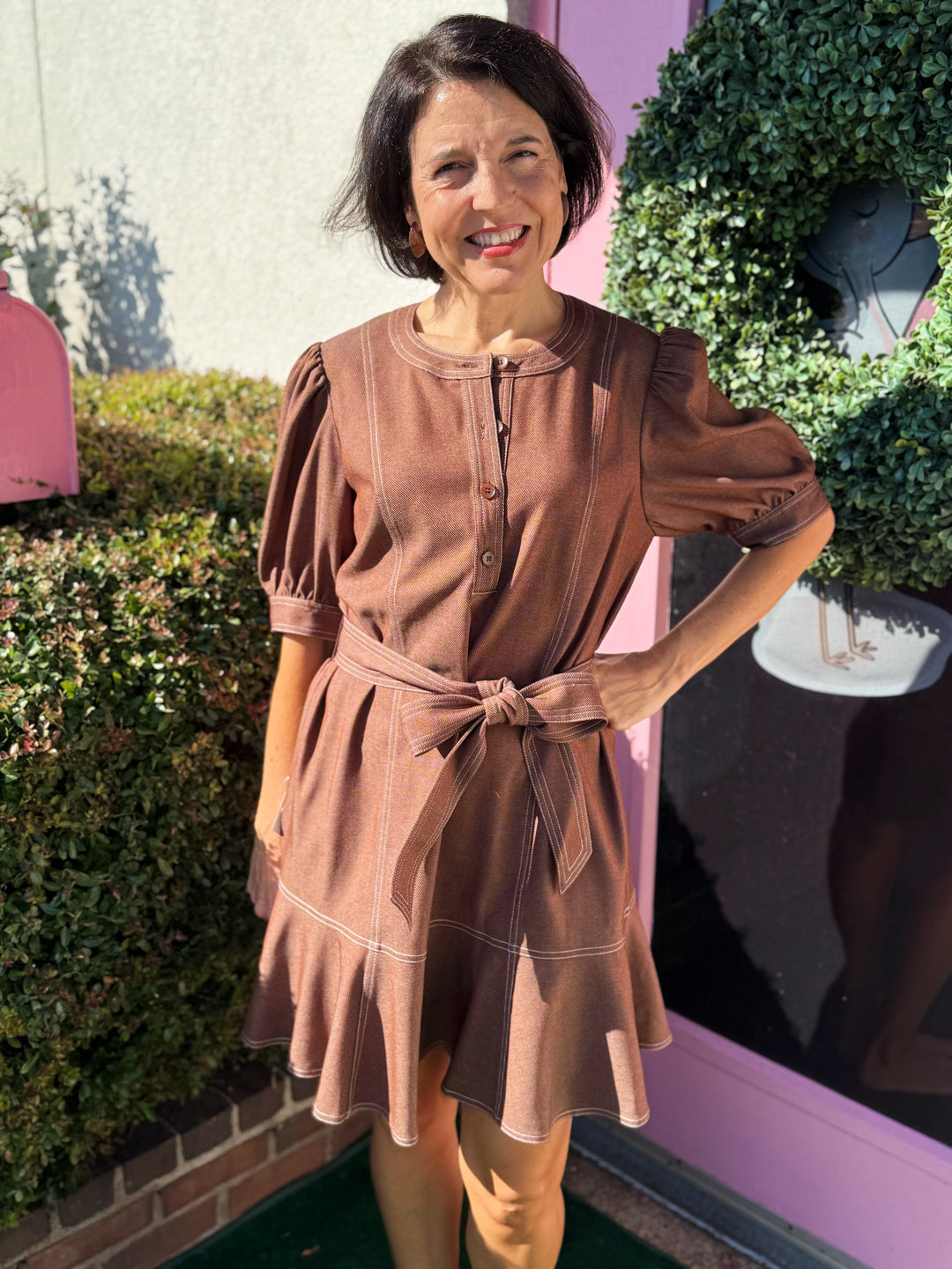 Bonnie Dress in Mocha