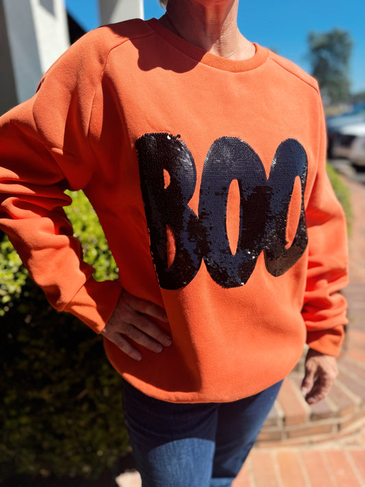 BOO Sequin Sweatshirt