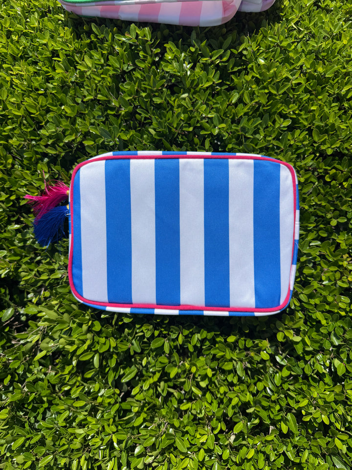 Striped Nylon Padded Pouch