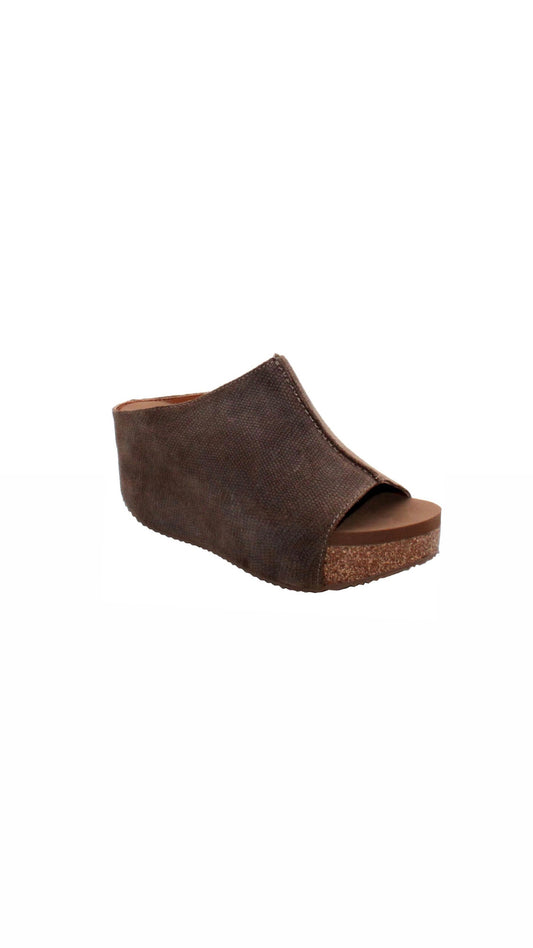 Carrier Suede Clay Emboss Wedge Sandals