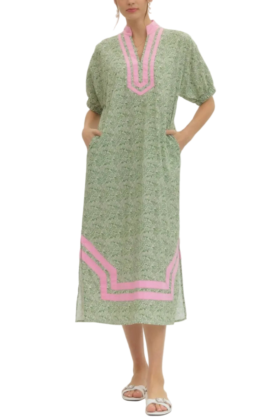 Drew Midi Dress - Pickering Boxwood