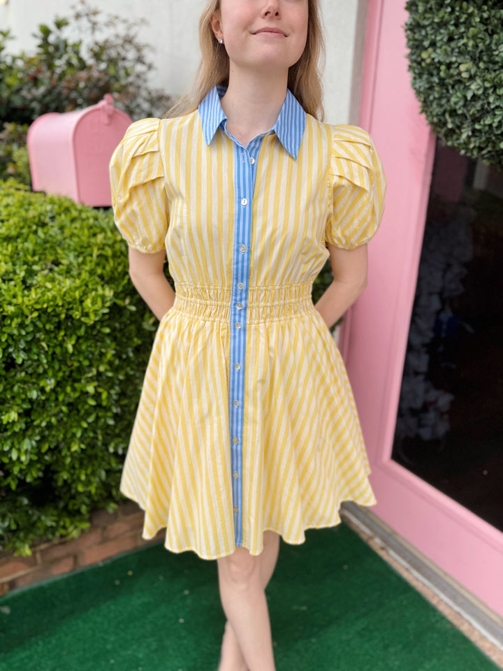 Lemon Puff Sleeve Dress