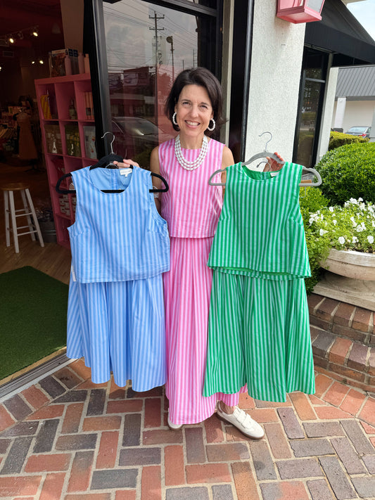 Marcie Striped Midi Skirt Set