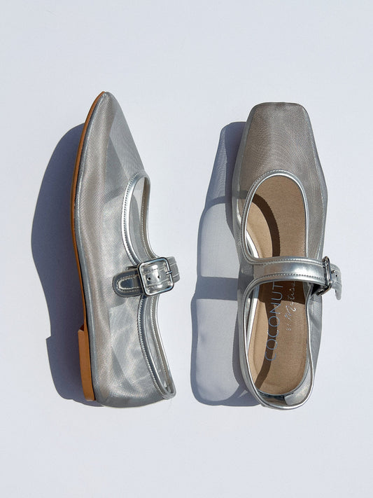 Tribeca Mary Jane Mesh Shoe in Silver